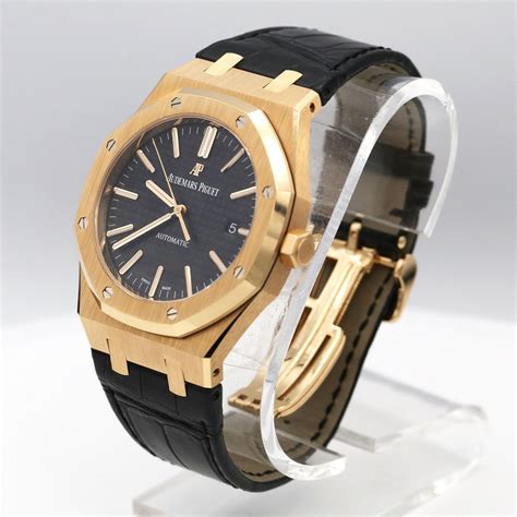 audemars piguet royal oak 41mm rose gold leather strap|audemars piguet hornback strap.